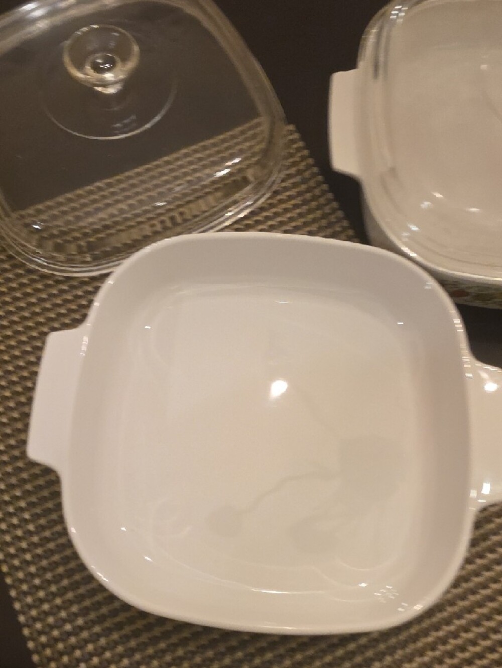 RARE! Set 2 Corningware Le Romarin  Casserole Dishes Glass 2.5 L Size - Picture 4 of 6